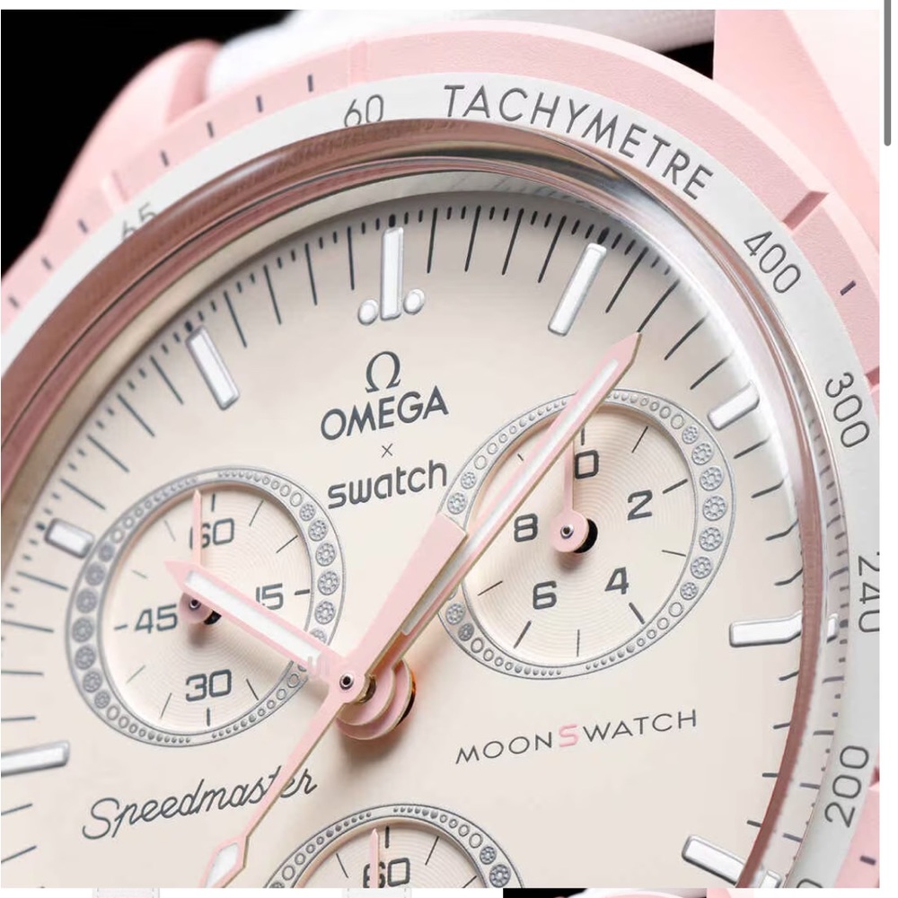 Omega Swatch Bioceramic Venus Pink MoonSwatch Watch NWT Brand New - Picture 2 of 12